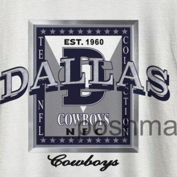 90S Dallas Cowboys 1960 Crewneck Retro Sport Parent Fan Outfit White T-Shirt 170 - Picture 2 of 5